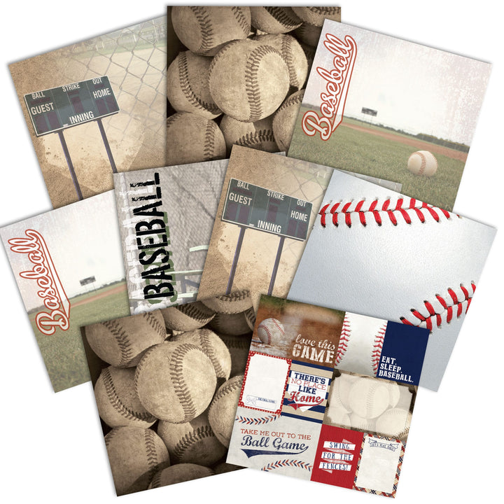 Scrapbook Paper Set - Baseball