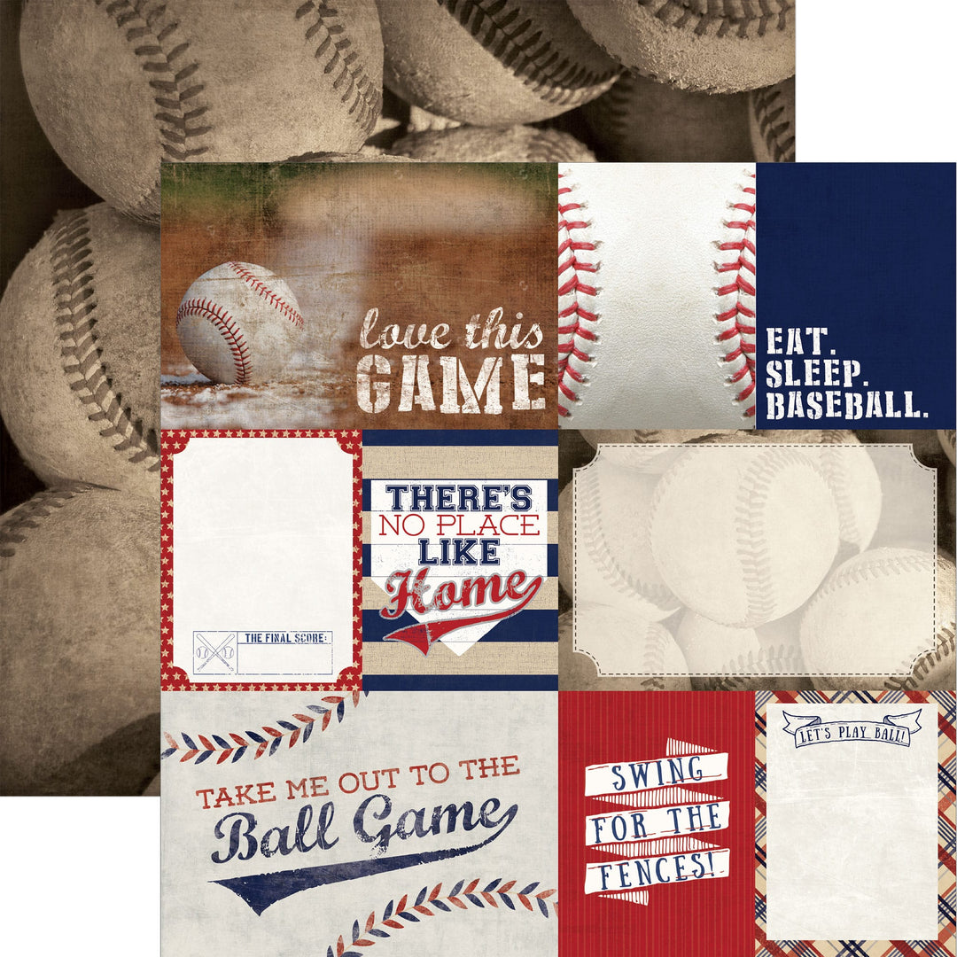 Scrapbook Paper Set - Baseball