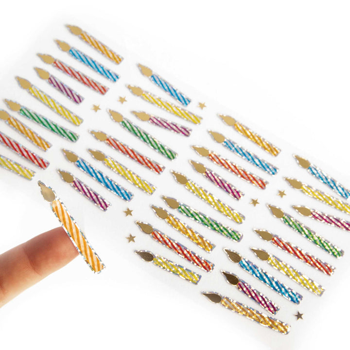 Holographic Foil Stickers - Birthday Candles