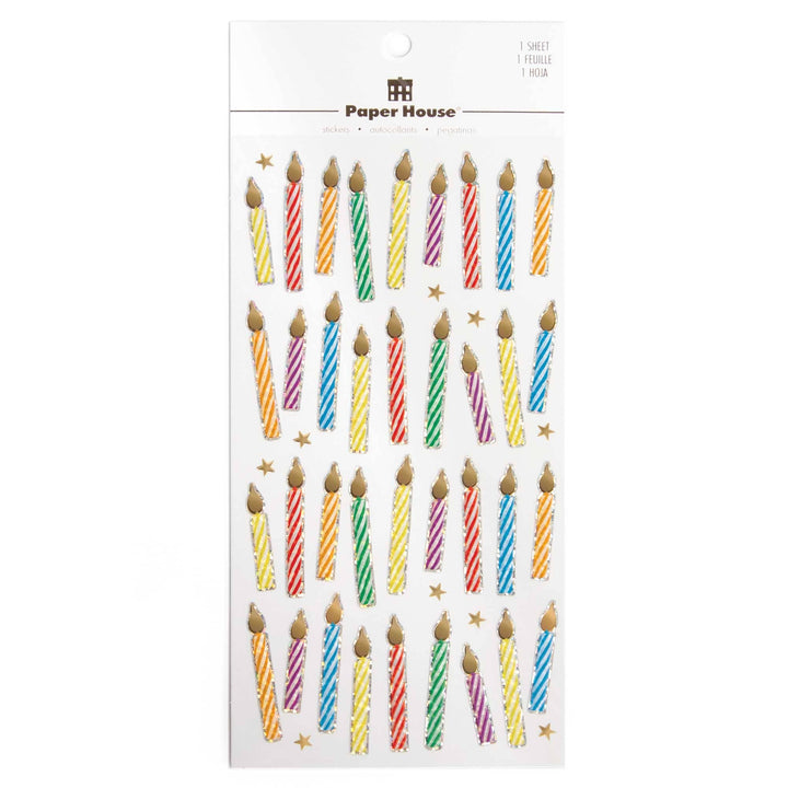 Holographic Foil Stickers - Birthday Candles