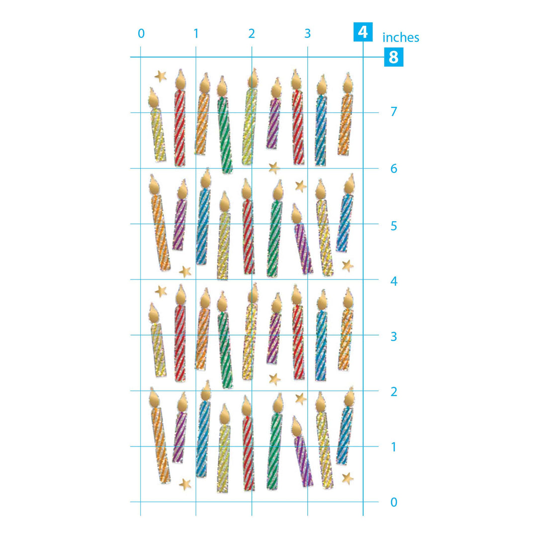 Holographic Foil Stickers - Birthday Candles