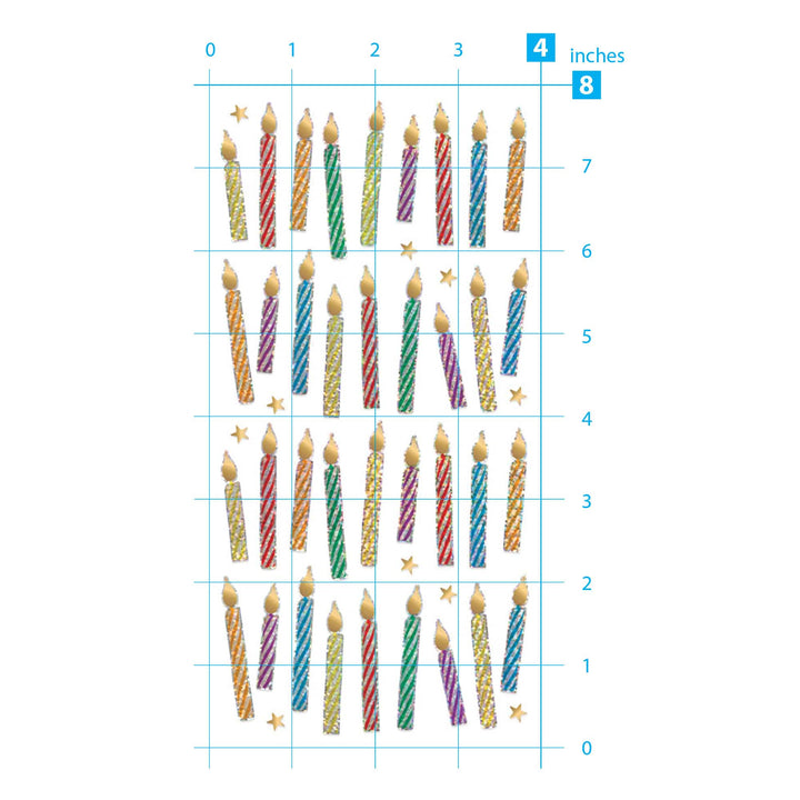 Holographic Foil Stickers - Birthday Candles