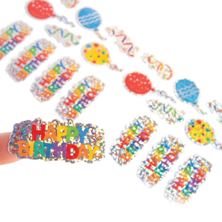 Holographic Foil Stickers - Happy Birthday