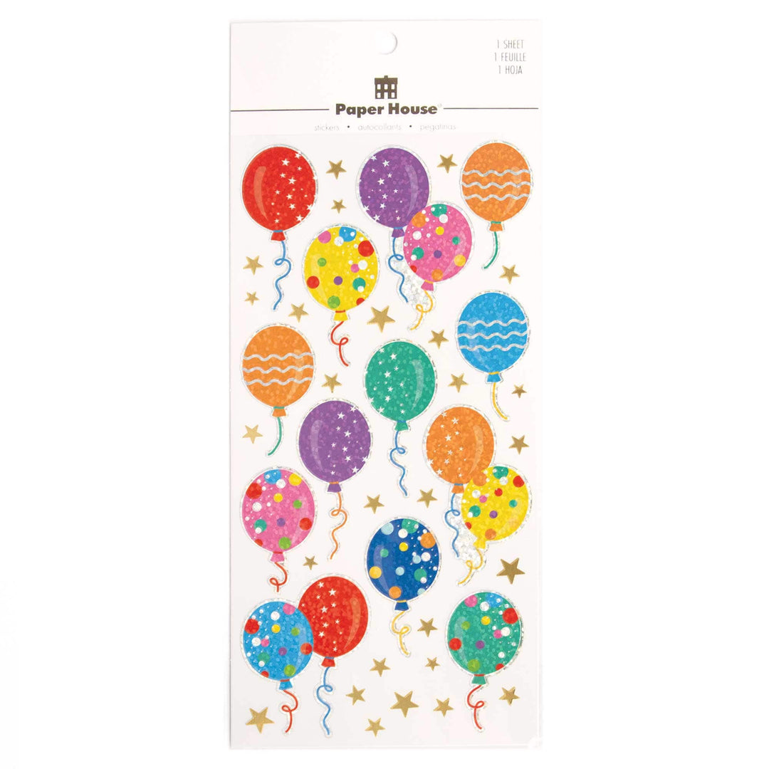 Holographic Foil Stickers - Birthday Balloons
