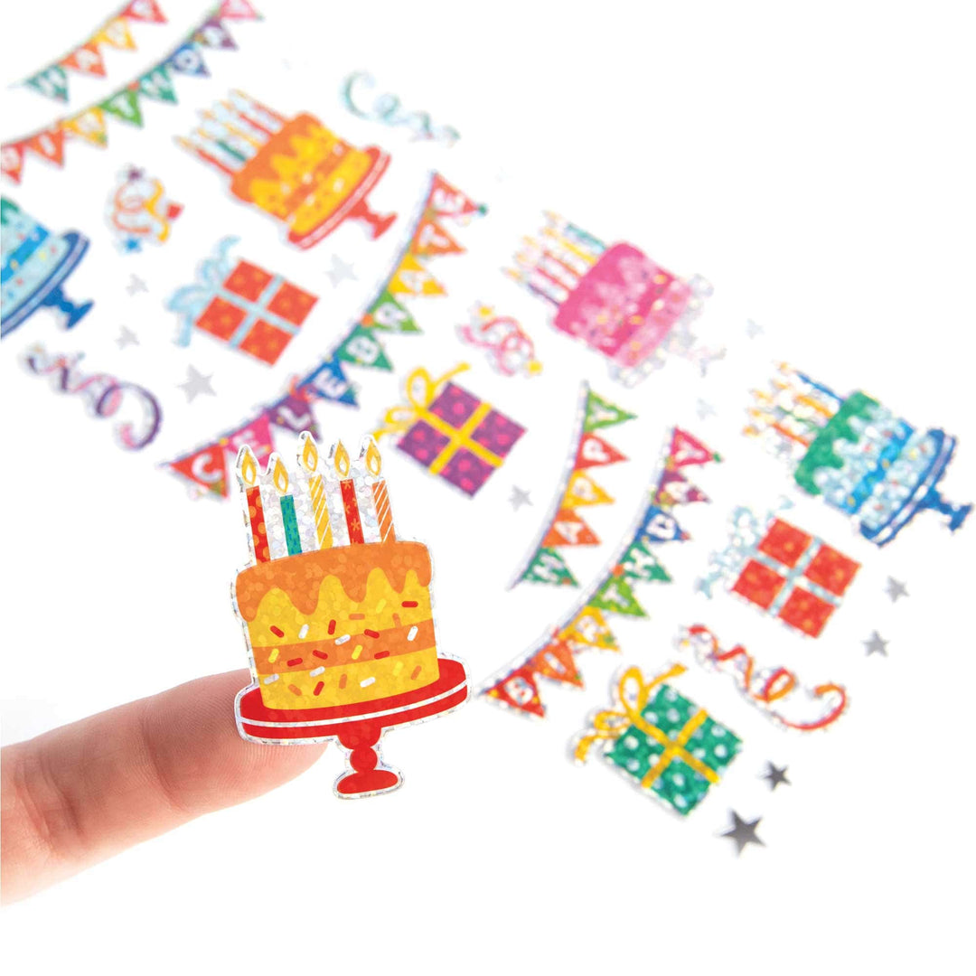 Holographic Foil Stickers - Birthday Cakes