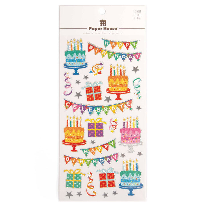 Holographic Foil Stickers - Birthday Cakes