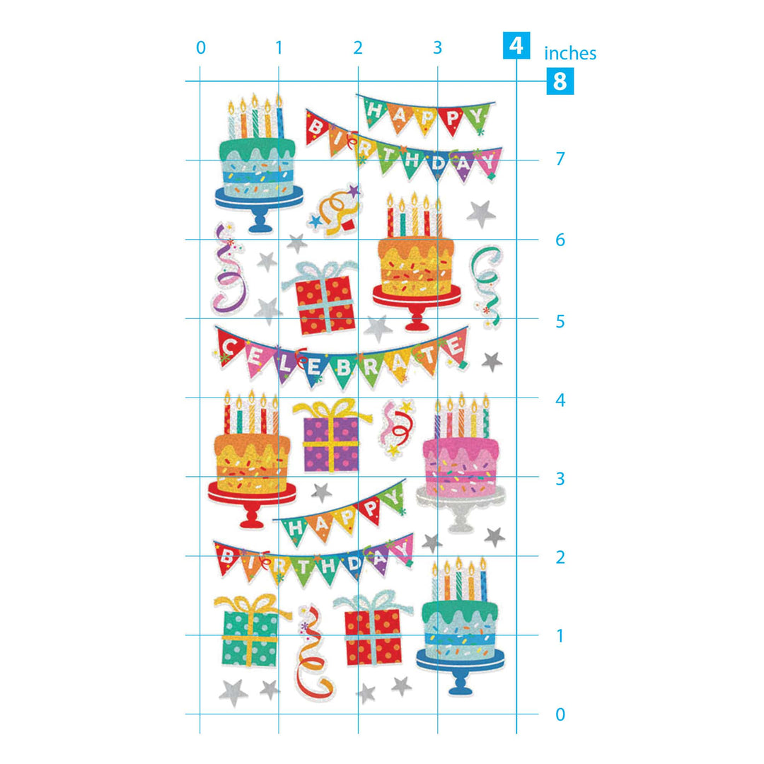 Holographic Foil Stickers - Birthday Cakes