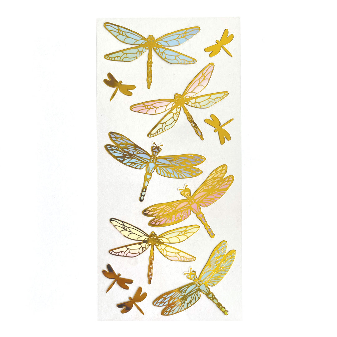 Foil Stickers - Dragonflies Faux Enamel