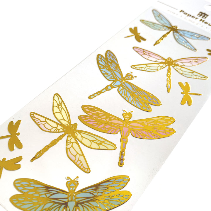 Foil Stickers - Dragonflies Faux Enamel