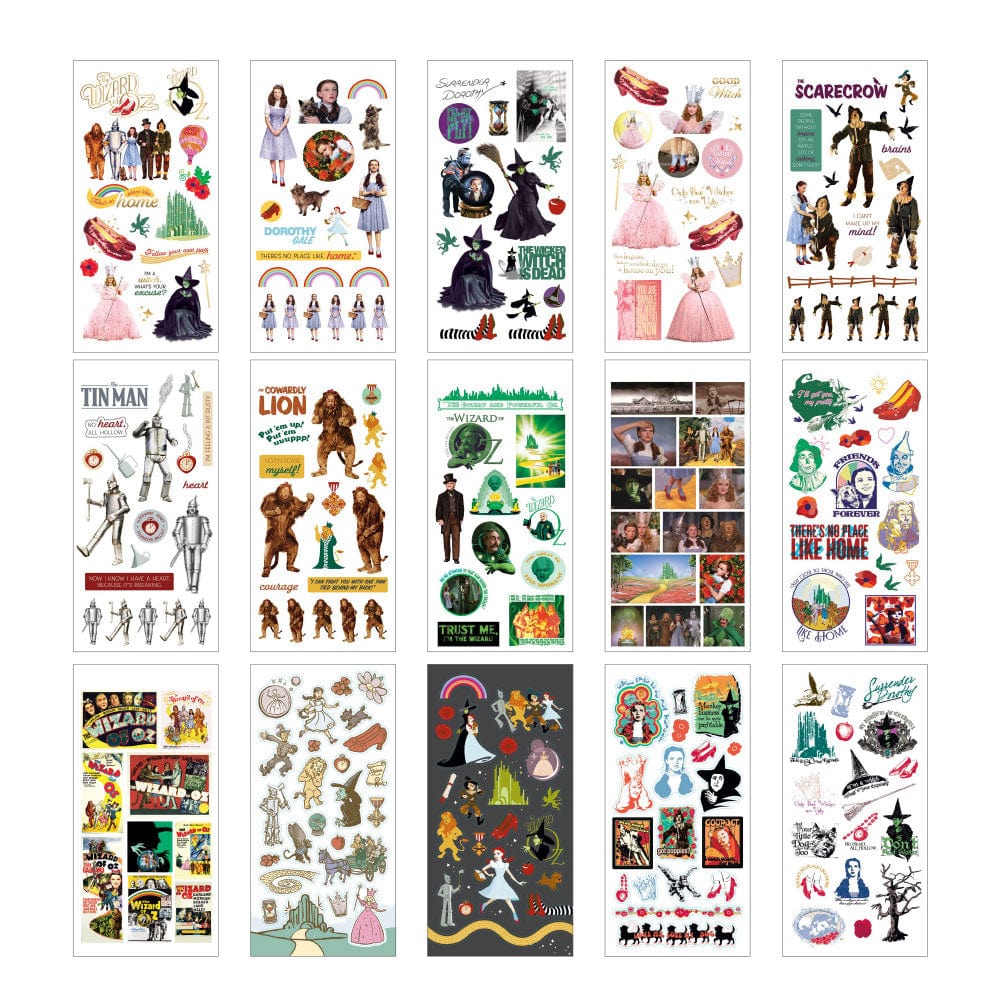 STBK-0009E - Wizard of Oz 30 page Sticker Book - Collection of 10 sticker sheets featuring classic movie characters, icons, and scenes in vibrant colors
