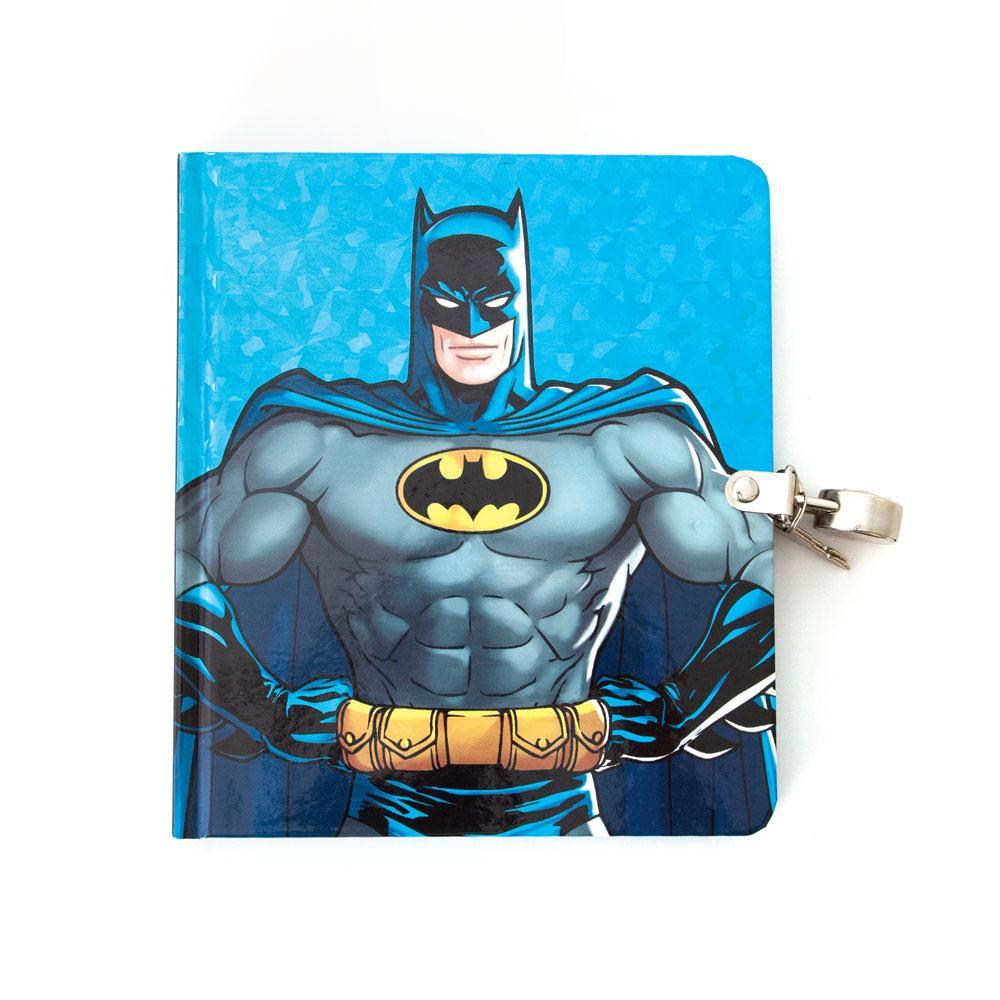 Locking diary image featuring Batman illustration on blue background.