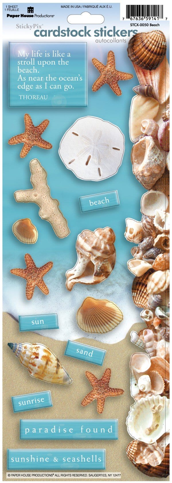 beach cardstock stickers