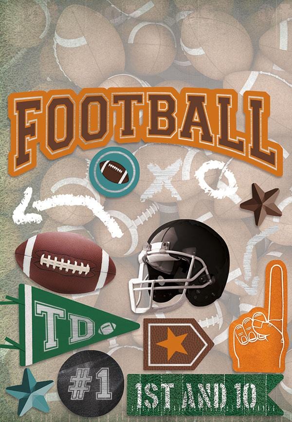 football cardstock sticker multipack 