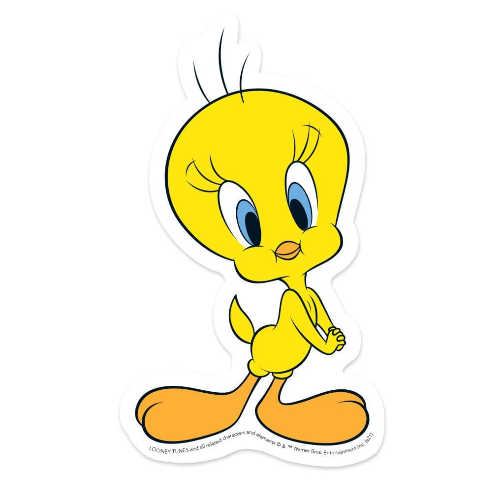 vinyl laptop sticker featuring a diecut Tweety Bird illustration.