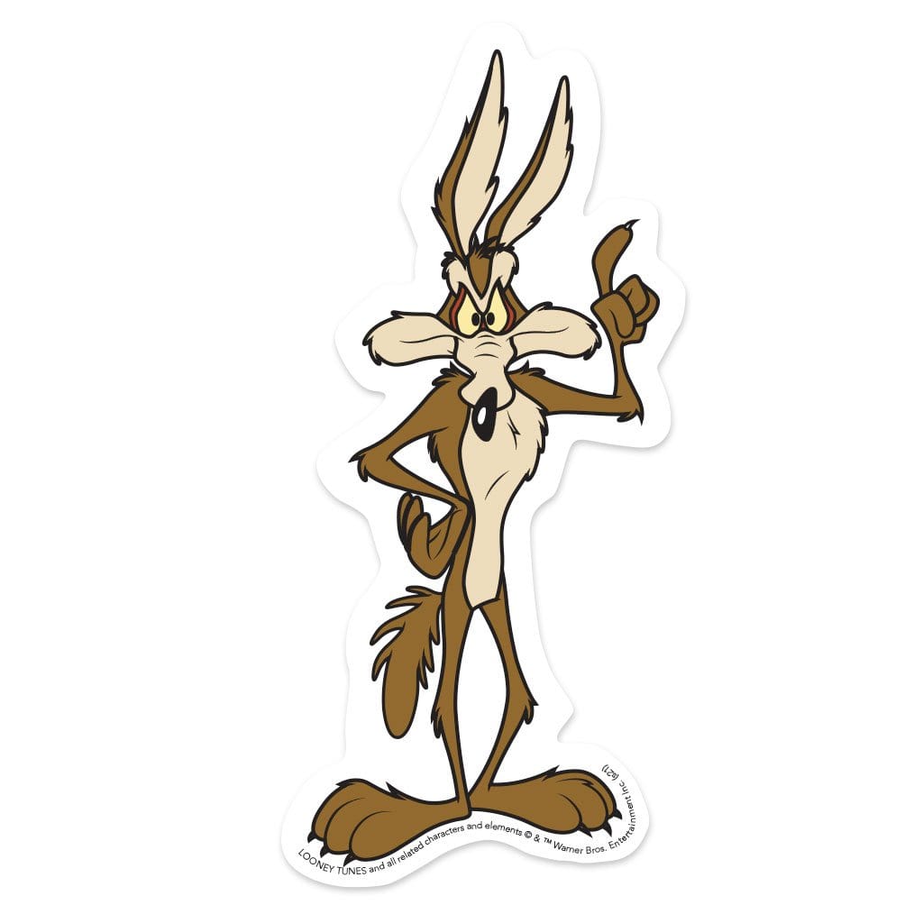 vinyl laptop sticker featuring a diecut Wile E Coyote illustration.
